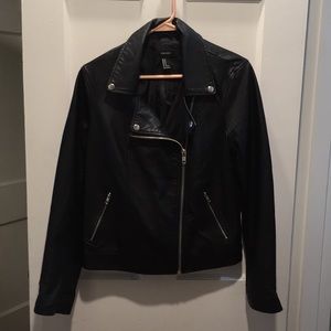 Faux Leather Motorcycle Jacket Forever21 Medium
